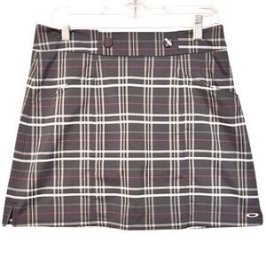 Oakley W Golf Skort SZ 6 Plaid Tennis Preppy Lightweight Breathable Tailored